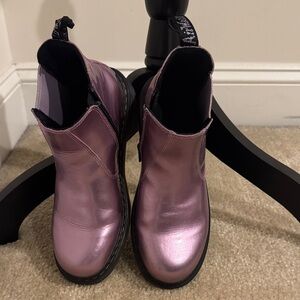 Dr. Martens Shiny Pink Ankle Boots